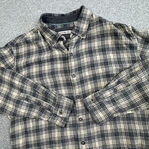 32 Bar Blues Plaid Flannel Shirt Mens Large 100% Cotton Casual Outdoor‎ Grunge
